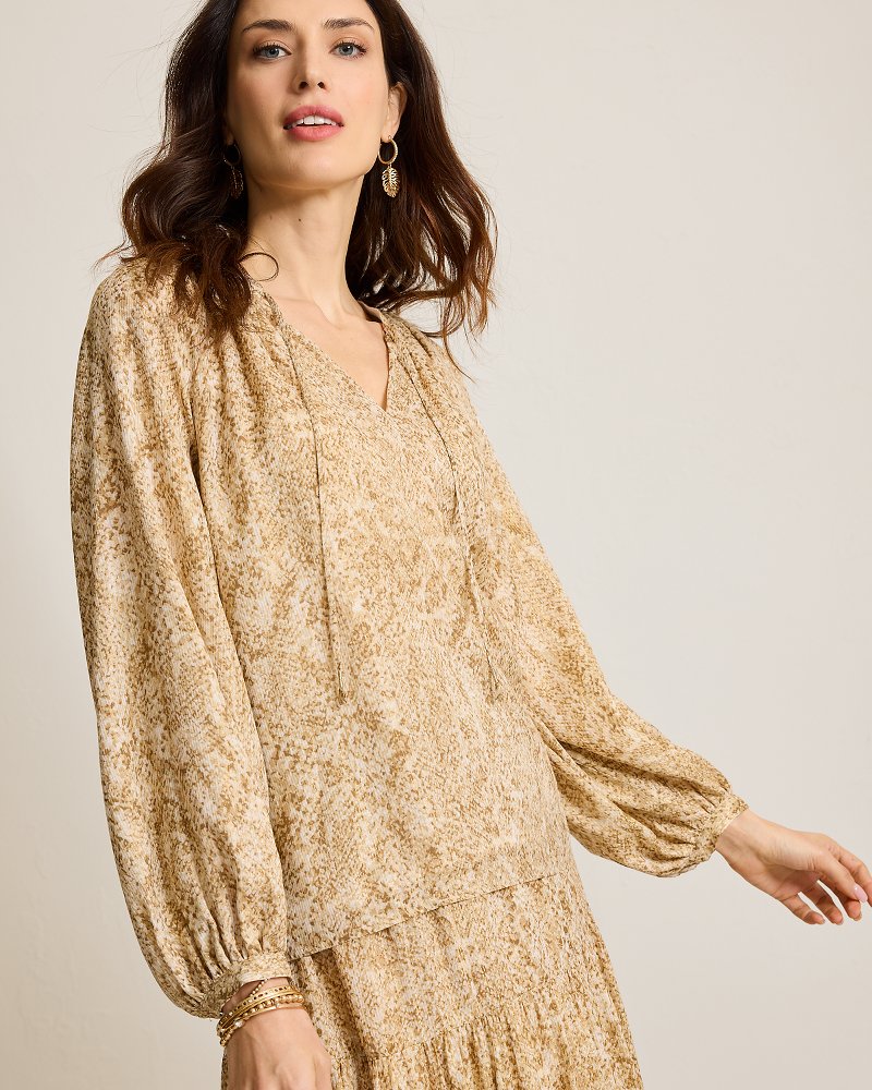 Playa Python Peasant Top Travertine | Tommy Bahama Value - Playa Python Peasant Top
