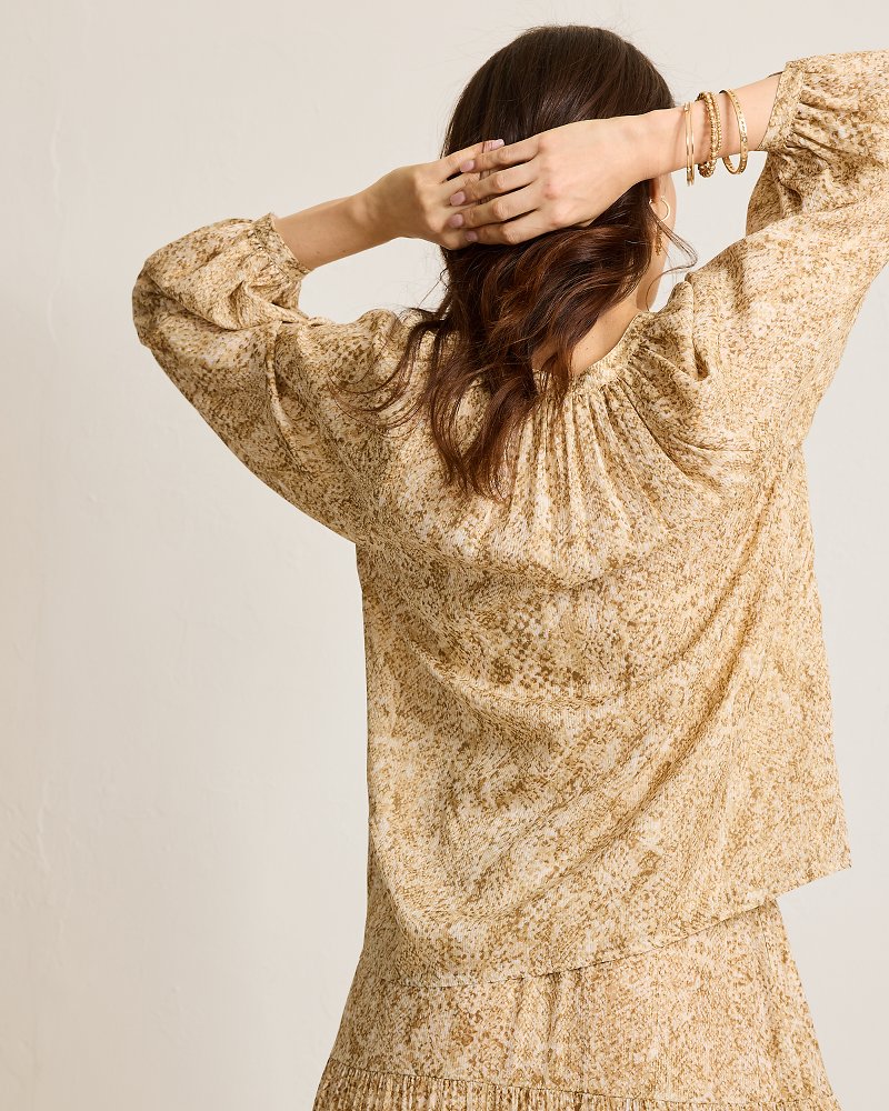 Playa Python Peasant Top Travertine | Tommy Bahama Value - Playa Python Peasant Top