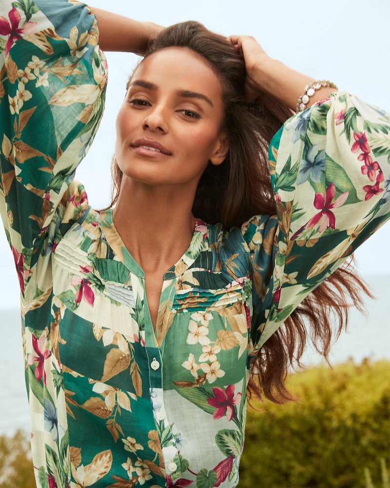 Hightide Flora Pintuck Blouse Bonsai | Tommy Bahama Latest - Hightide Flora Pintuck Blouse