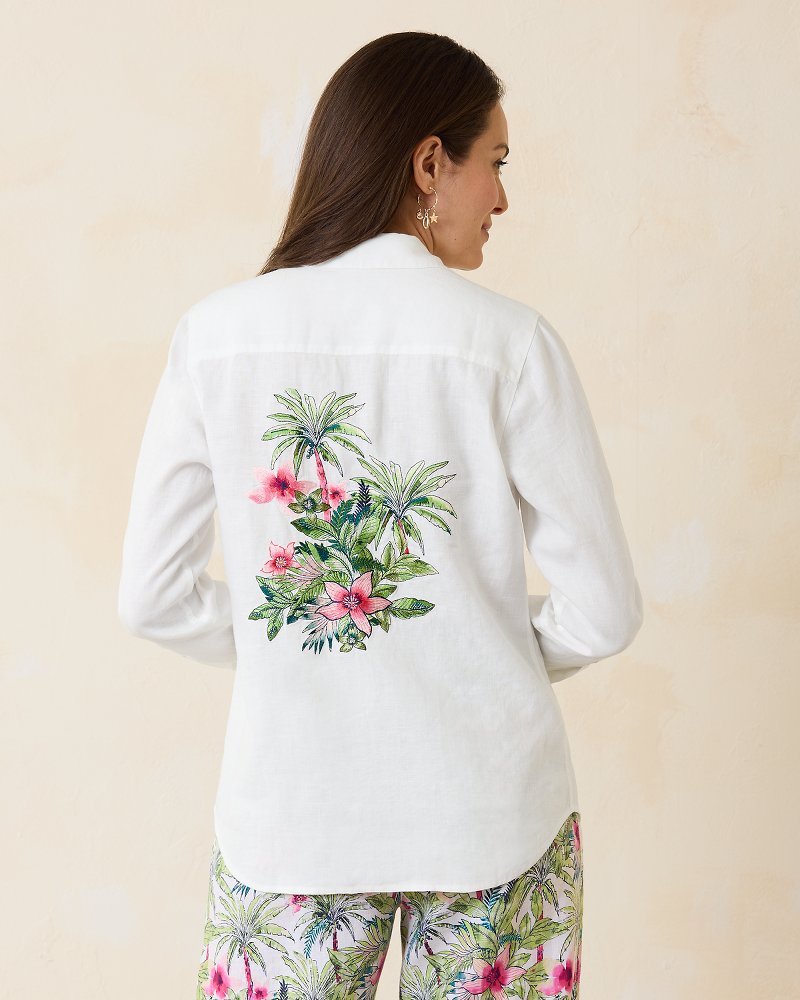 Coastalina Coastal Palms Linen Shirt White | Tommy Bahama Exclusive - Coastalina Coastal Palms Linen Shirt