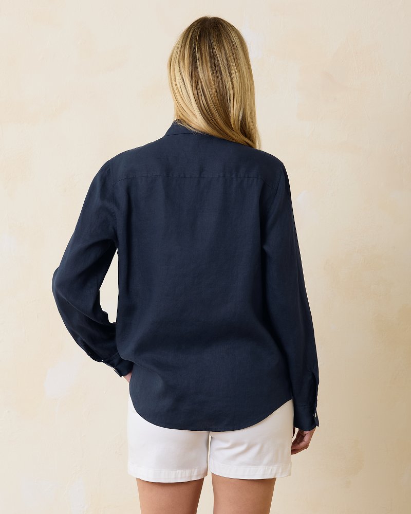 Coastalina Relaxed Long-Sleeve Linen Top Coastline | Tommy Bahama Best Price - Coastalina Relaxed Long-Sleeve Linen Top