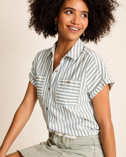 Seaway Stripe Coastal Twill Shirt Seacoast Wash | Tommy Bahama Quality - Seaway Stripe Coastal Twill Shirt