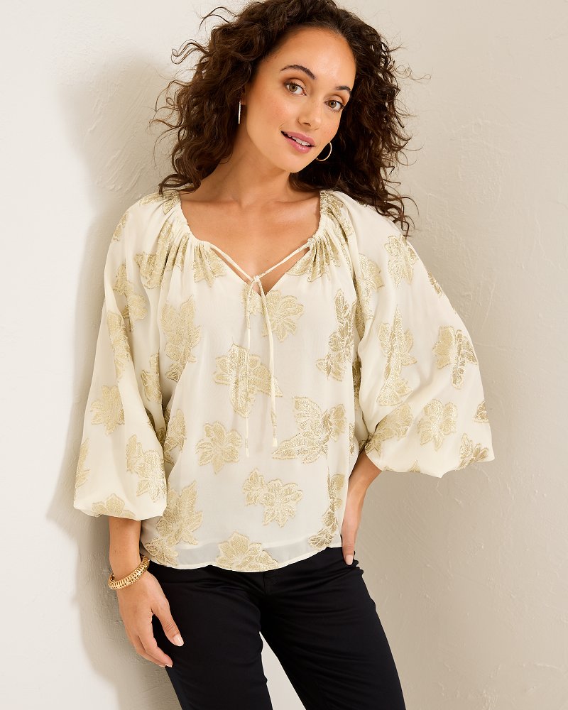 Shimmering Shores Peasant Top Coconut | Tommy Bahama Discount - Shimmering Shores Peasant Top