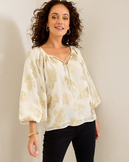 Shimmering Shores Peasant Top Coconut | Tommy Bahama Discount - Shimmering Shores Peasant Top