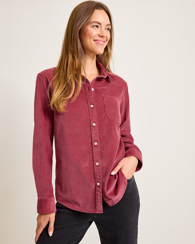 Coasta Cord Sun-Washed Shirt Sangria Red | Tommy Bahama Premium - Coasta Cord Sun-Washed Shirt