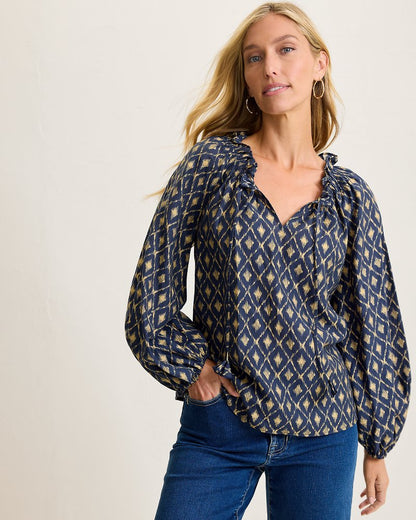 Diamond Cay Smocked Peasant Top Coastline | Tommy Bahama Value - Diamond Cay Smocked Peasant Top