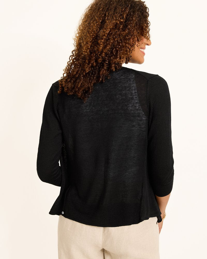 Addison Linen-Blend Cardigan Black | Tommy Bahama Customer Favorite - Addison Linen-Blend Cardigan