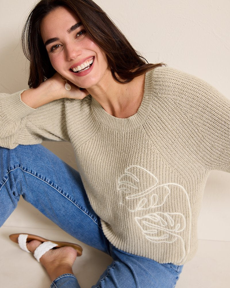 Breezy Beach Crew Sweater Havana Bay | Tommy Bahama Trending - Breezy Beach Crew Sweater