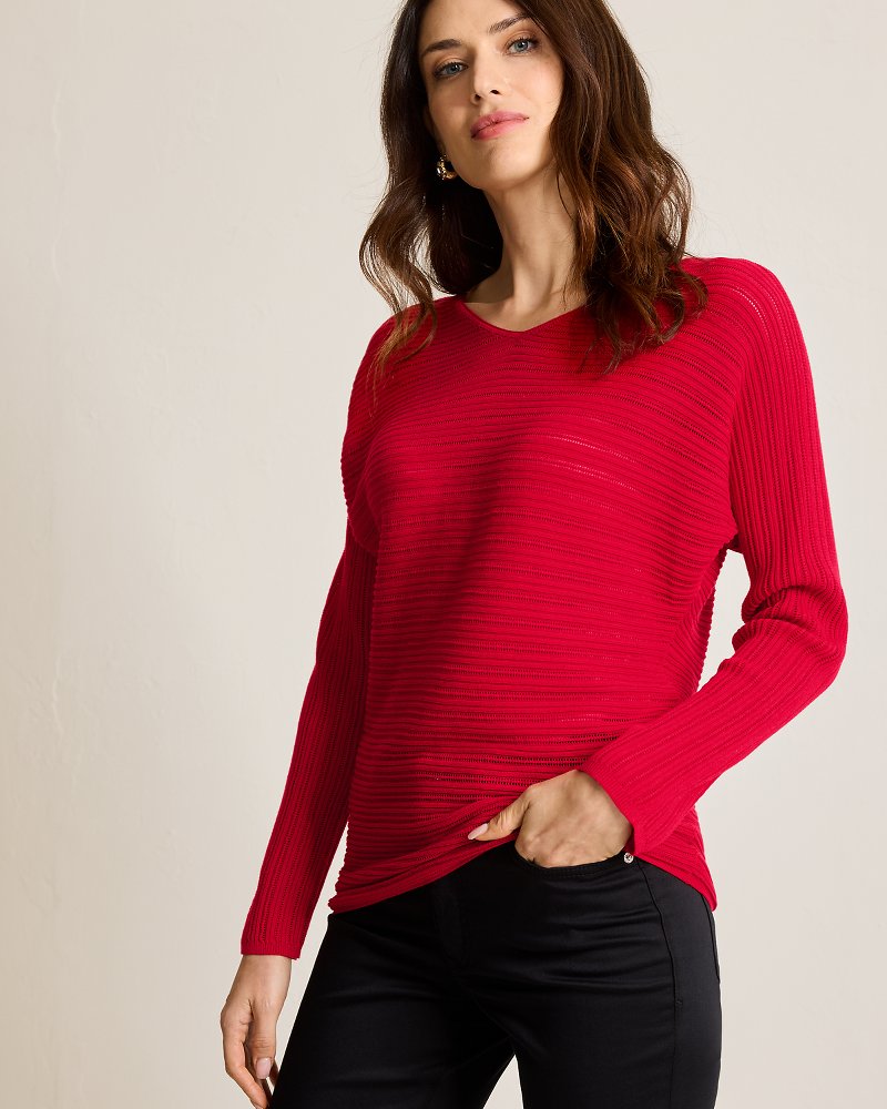 Jewel Bay Sequin V-Neck Sweater Tango Red | Tommy Bahama Hot Sale - Jewel Bay Sequin V-Neck Sweater