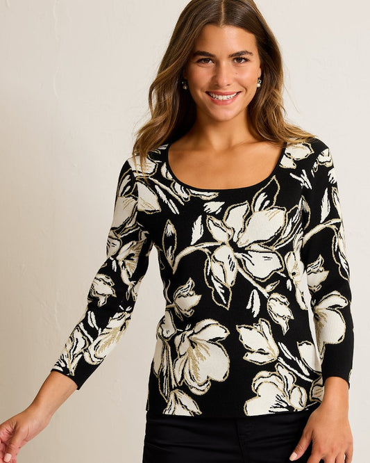 Noche Mar Jacquard Sweater Black | Tommy Bahama Sale - Noche Mar Jacquard Sweater