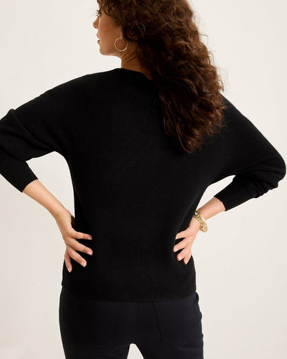 Embellished Pineapple Cashmere-Blend Sweater Black | Tommy Bahama Quality - Embellished Pineapple Cashmere-Blend Sweater
