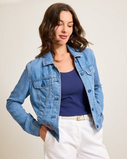 Chambray O'lei Jacket Med Indigo Wash | Tommy Bahama Popular - Chambray O'lei Jacket