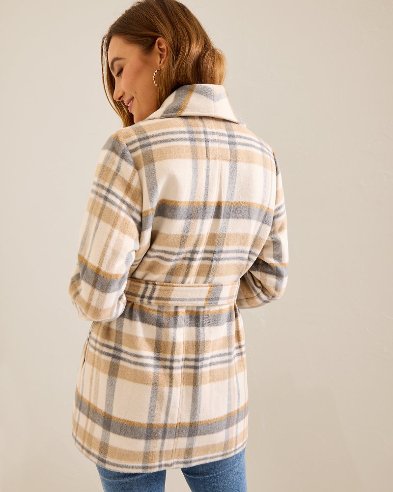 Wooly Plaid Wrap Coat Neutral | Tommy Bahama Discount - Wooly Plaid Wrap Coat