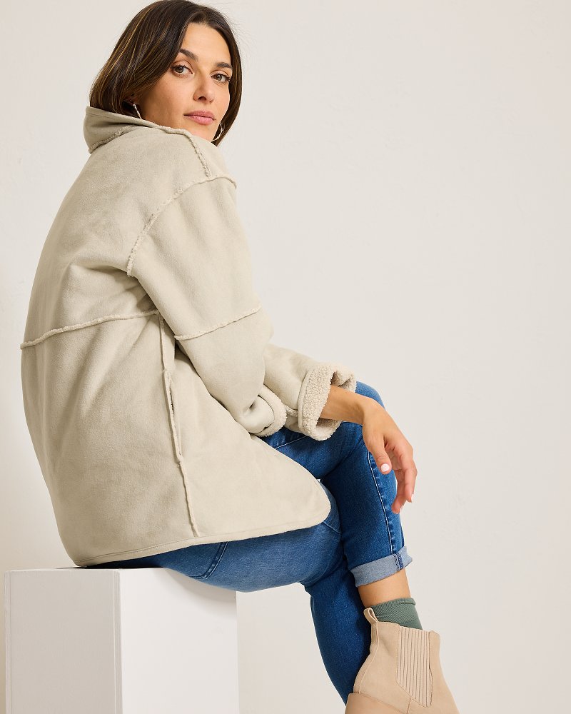 Reversible Faux Shearling Coat Oatmeal | Tommy Bahama Discount - Reversible Faux Shearling Coat