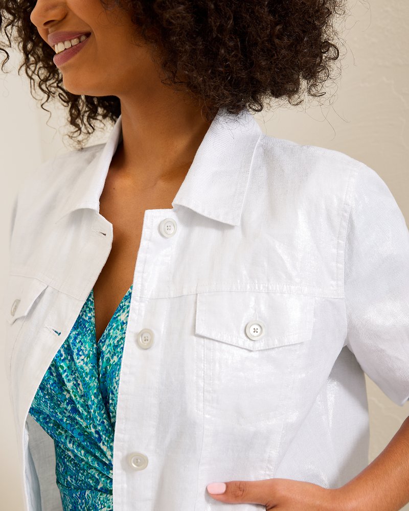 Two Palms Shimmer Linen Jacket White | Tommy Bahama Latest - Two Palms Shimmer Linen Jacket