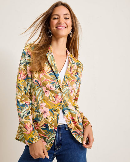 Flora Amora Satin Blazer Greek Olive | Tommy Bahama Premium - Flora Amora Satin Blazer