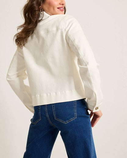 Cotton Twill Cropped Peacoat White | Tommy Bahama Exclusive - Cotton Twill Cropped Peacoat
