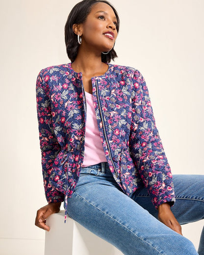 Sweeping Floral Quilted Jacket Island Navy | Tommy Bahama Top Pick - Sweeping Floral Quilted Jacket