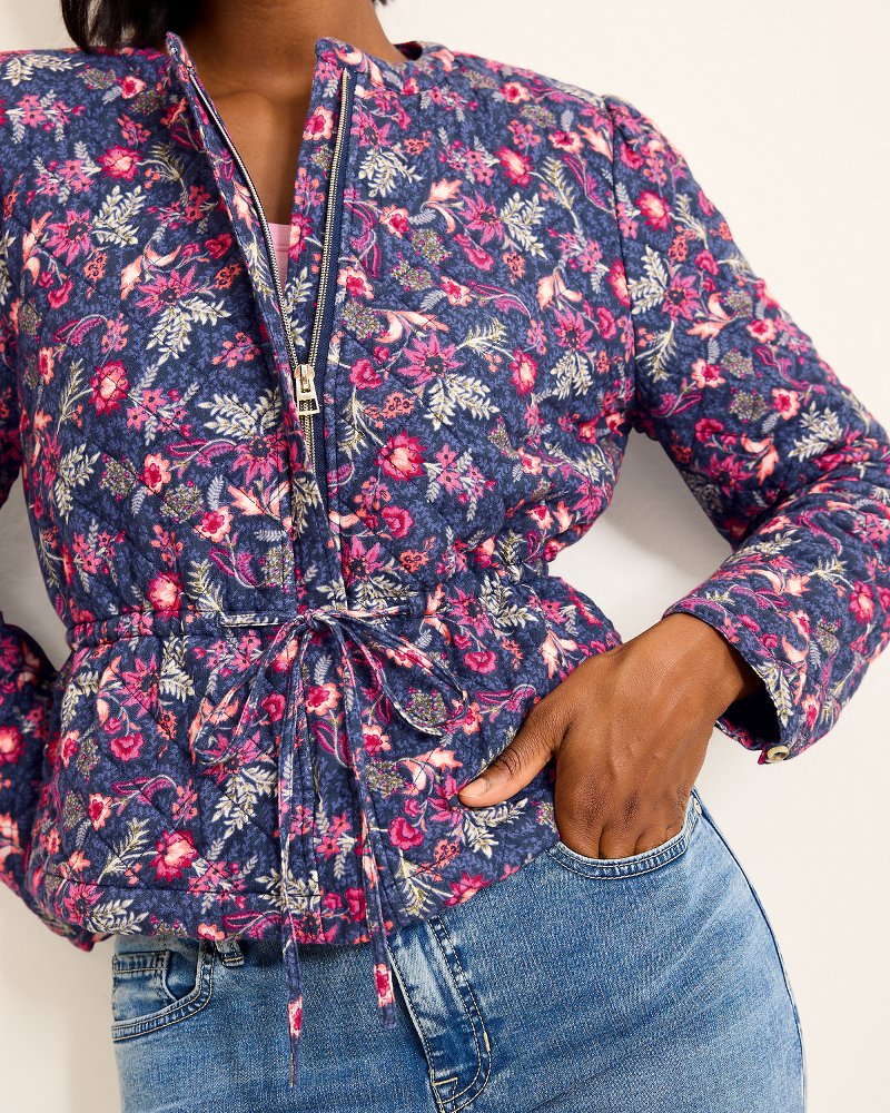 Sweeping Floral Quilted Jacket Island Navy | Tommy Bahama Top Pick - Sweeping Floral Quilted Jacket