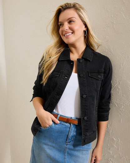 Black Classic Jean Jacket Coastal Black Wash | Tommy Bahama Everyday - Black Classic Jean Jacket