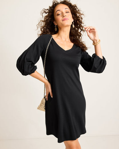Darcy Balloon-Sleeve Dress Black | Tommy Bahama Smart Buy - Darcy Balloon-Sleeve Dress