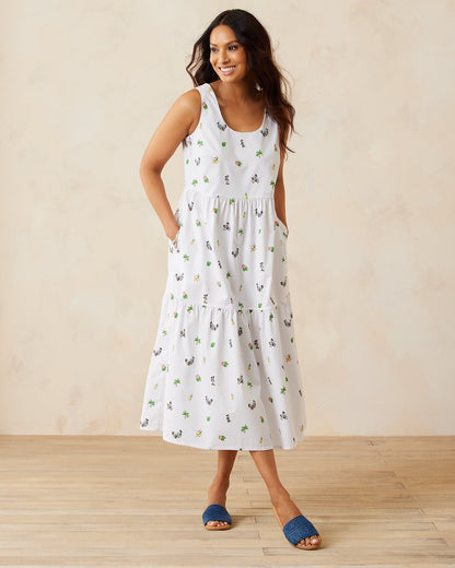 Disney Nova Wave Beach Cruiser Midi Dress White | Tommy Bahama Quality - Disney Nova Wave Beach Cruiser Midi Dress