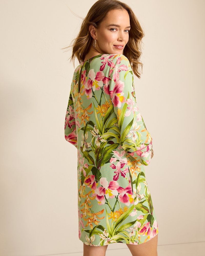 Orchid Bay Silk Shift Dress Polished Pine | Tommy Bahama Essential - Orchid Bay Silk Shift Dress