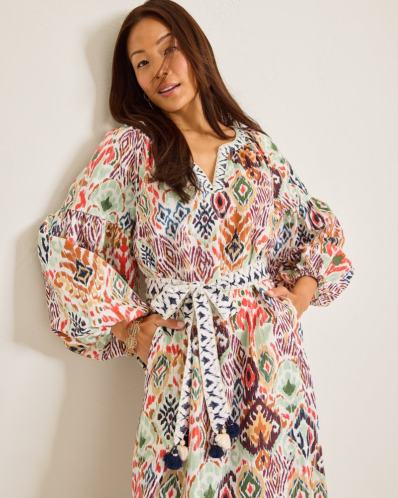 Vista Cove Long-Sleeve Midi Dress White Sand | Tommy Bahama Hot Sale - Vista Cove Long-Sleeve Midi Dress