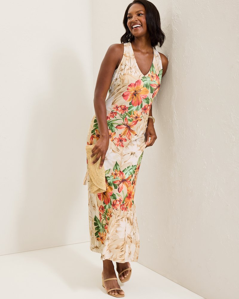 Sandy Solar Bloom Maxi Dress Travertine | Tommy Bahama Discount - Sandy Solar Bloom Maxi Dress