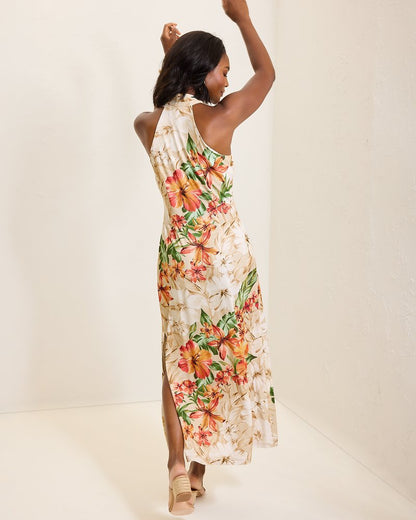 Sandy Solar Bloom Maxi Dress Travertine | Tommy Bahama Discount - Sandy Solar Bloom Maxi Dress