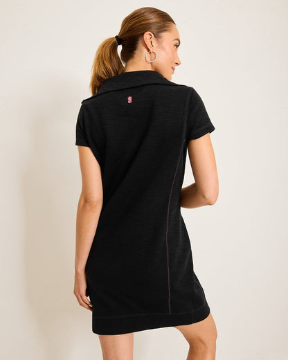 Tobago Bay Half-Zip Collared Dress Black | Tommy Bahama Latest - Tobago Bay Half-Zip Collared Dress