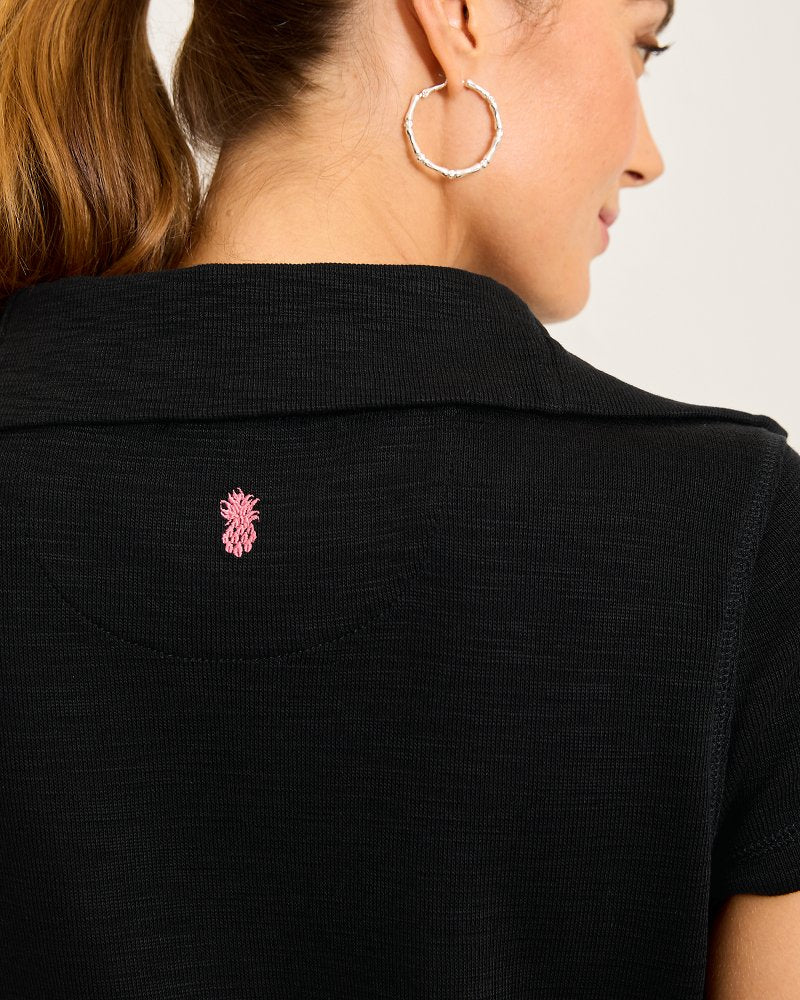 Tobago Bay Half-Zip Collared Dress Black | Tommy Bahama Latest - Tobago Bay Half-Zip Collared Dress
