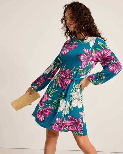 Villa Garden Long-Sleeve Short Dress Academy | Tommy Bahama New - Villa Garden Long-Sleeve Short Dress