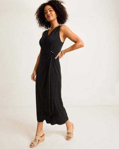 Clara Glimmer Maxi Wrap Dress Black | Tommy Bahama Value - Clara Glimmer Maxi Wrap Dress