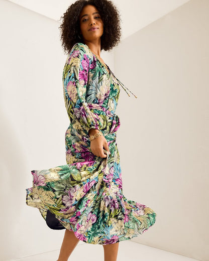Jungle Jewels Shimmer Maxi Dress Black | Tommy Bahama Premium - Jungle Jewels Shimmer Maxi Dress