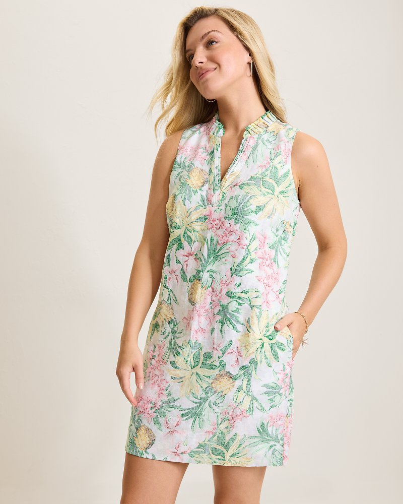 Two Palms Orchid Oasis Linen Shift Dress Summer Grey | Tommy Bahama Recommended - Two Palms Orchid Oasis Linen Shift Dress