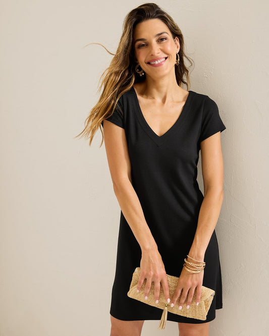 Darcy V-Neck Short Dress Black | Tommy Bahama Best Price - Darcy V-Neck Short Dress