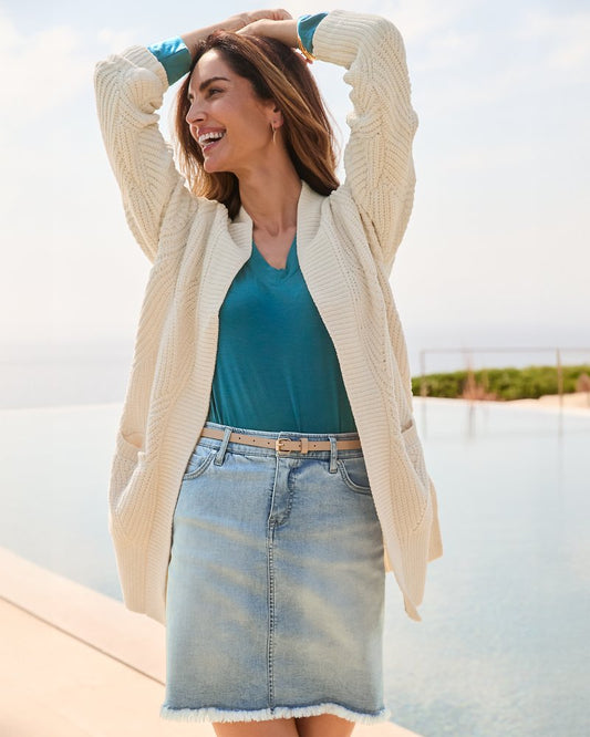 Boracay® Indigo Raw-Edge Skirt Bleach Wash | Tommy Bahama New - Boracay® Indigo Raw-Edge Skirt