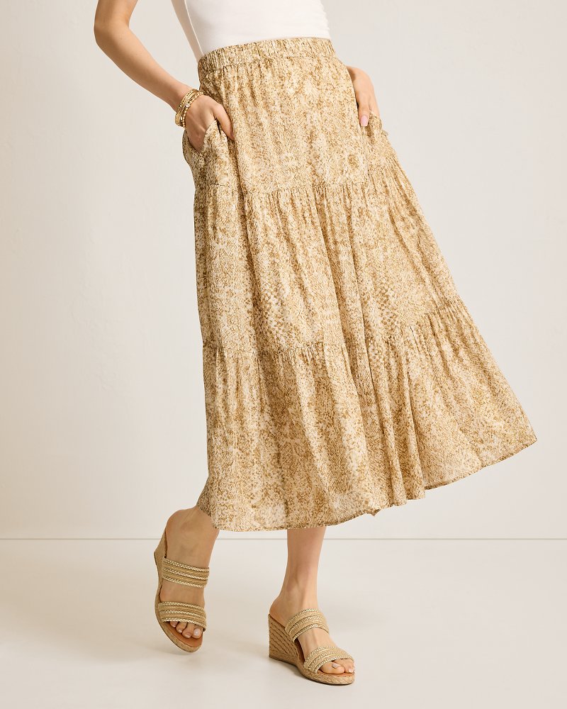 Playa Python Shimmer Midi Skirt Travertine | Tommy Bahama Signature - Playa Python Shimmer Midi Skirt