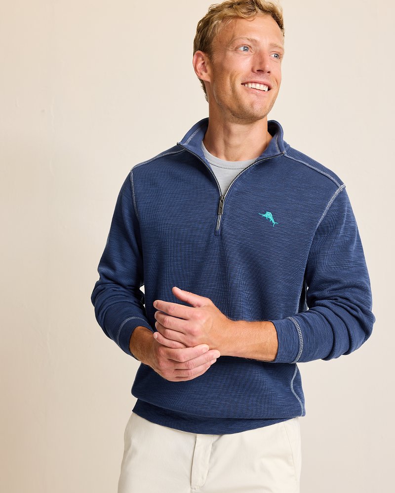 Tobago Bay Half-Zip Sweatshirt Island Navy | Tommy Bahama Recommended - Tobago Bay Half-Zip Sweatshirt