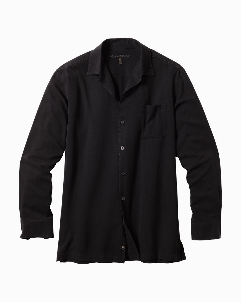 Catalina Twill Long-Sleeve Silk Shirt Black | Tommy Bahama Trending - Catalina Twill Long-Sleeve Silk Shirt