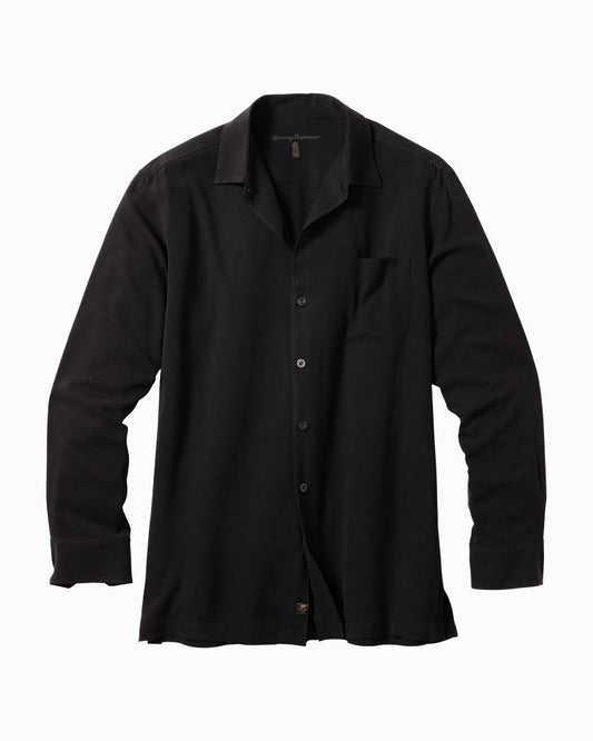 Catalina Twill Long-Sleeve Silk Shirt Black | Tommy Bahama Trending - Catalina Twill Long-Sleeve Silk Shirt