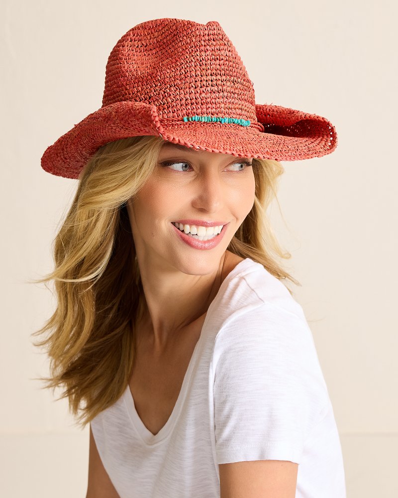 Tanya Raffia Cowboy Hat Hibiscus | Tommy Bahama Customer Favorite - Tanya Raffia Cowboy Hat