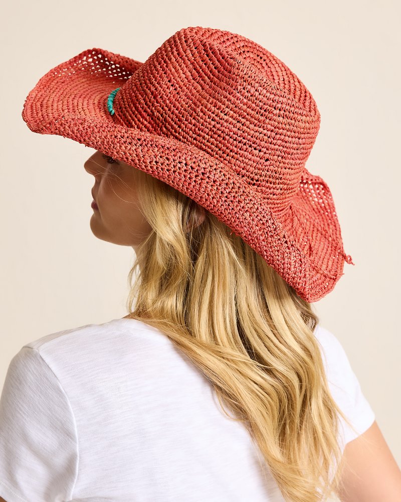 Tanya Raffia Cowboy Hat Hibiscus | Tommy Bahama Customer Favorite - Tanya Raffia Cowboy Hat