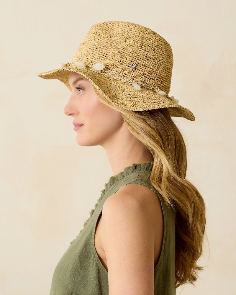 Taylor Straw Raffia Lux Hat Natural/Gold/White | Tommy Bahama Hot Sale - Taylor Straw Raffia Lux Hat