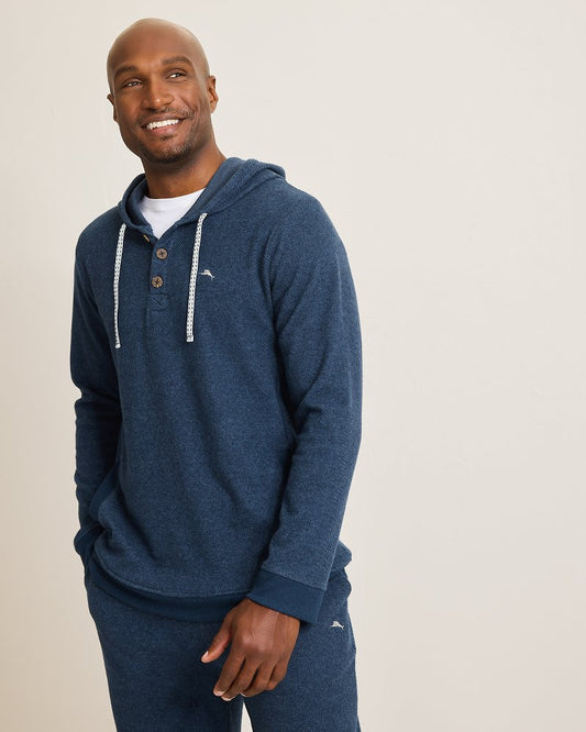 Textured Twill Stripe Hoodie Dark Moonlight | Tommy Bahama Recommended - Textured Twill Stripe Hoodie