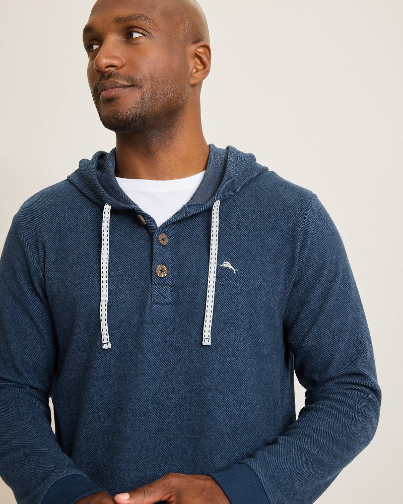 Textured Twill Stripe Hoodie Dark Moonlight | Tommy Bahama Recommended - Textured Twill Stripe Hoodie