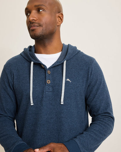 Big & Tall Textured Twill Stripe Hoodie Dark Moonlight | Tommy Bahama Latest - Big & Tall Textured Twill Stripe Hoodie