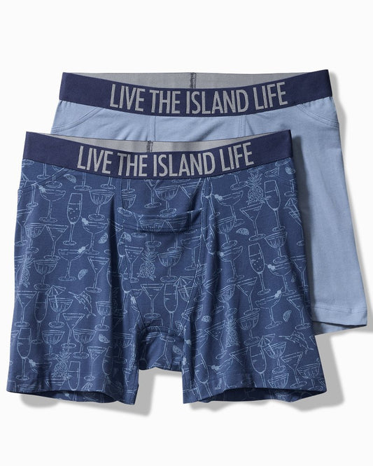 Cotton-Modal Boxer Briefs - 2-Pack Dark Denim | Tommy Bahama Customer Favorite - Cotton-Modal Boxer Briefs - 2-Pack