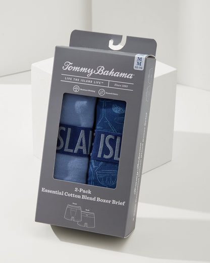 Cotton-Modal Boxer Briefs - 2-Pack Dark Denim | Tommy Bahama Customer Favorite - Cotton-Modal Boxer Briefs - 2-Pack